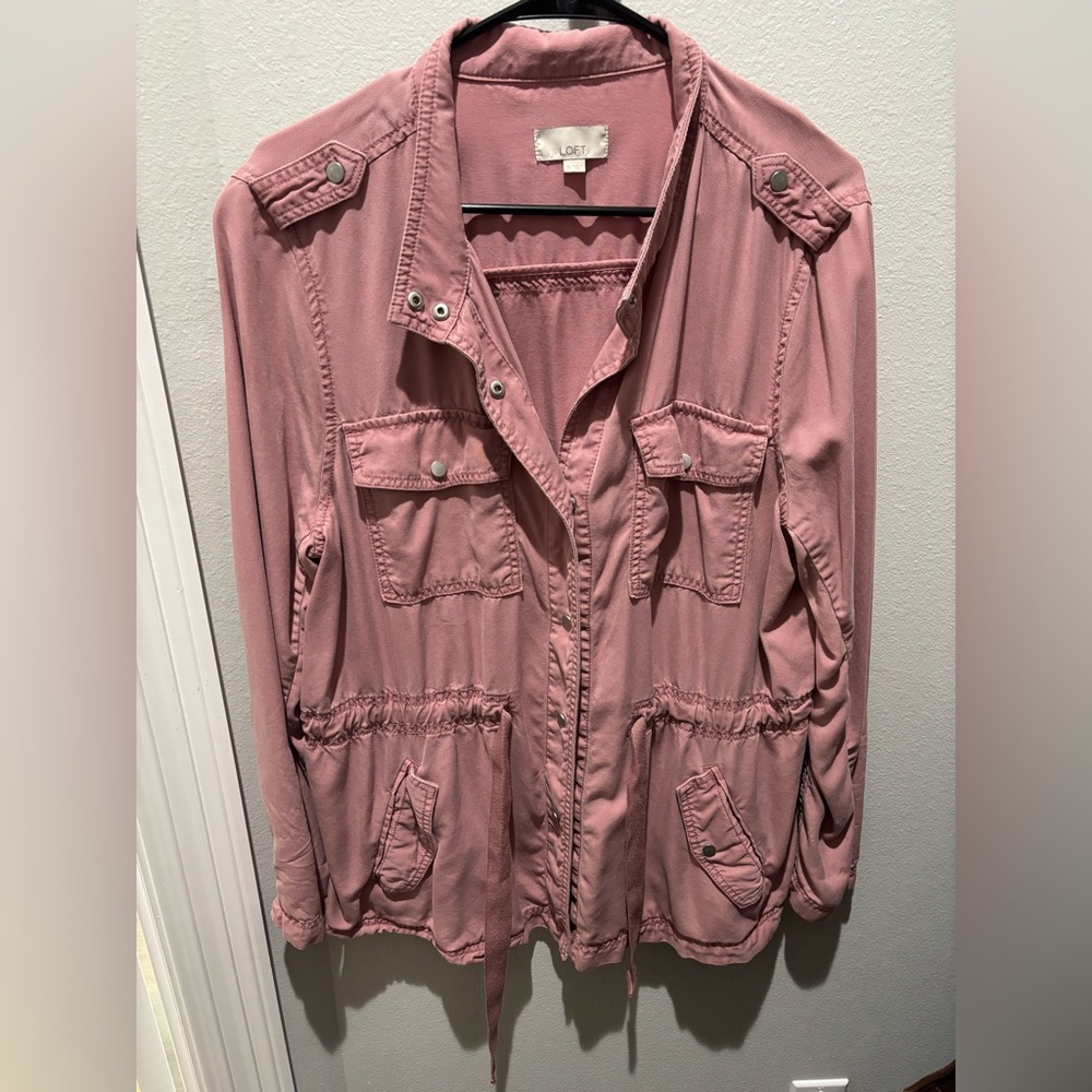 Loft pink drawstring jacket, worn twice